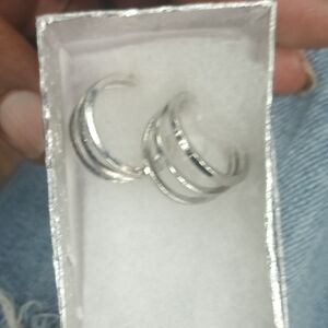 Chic Silver-Tone Hoop Earrings